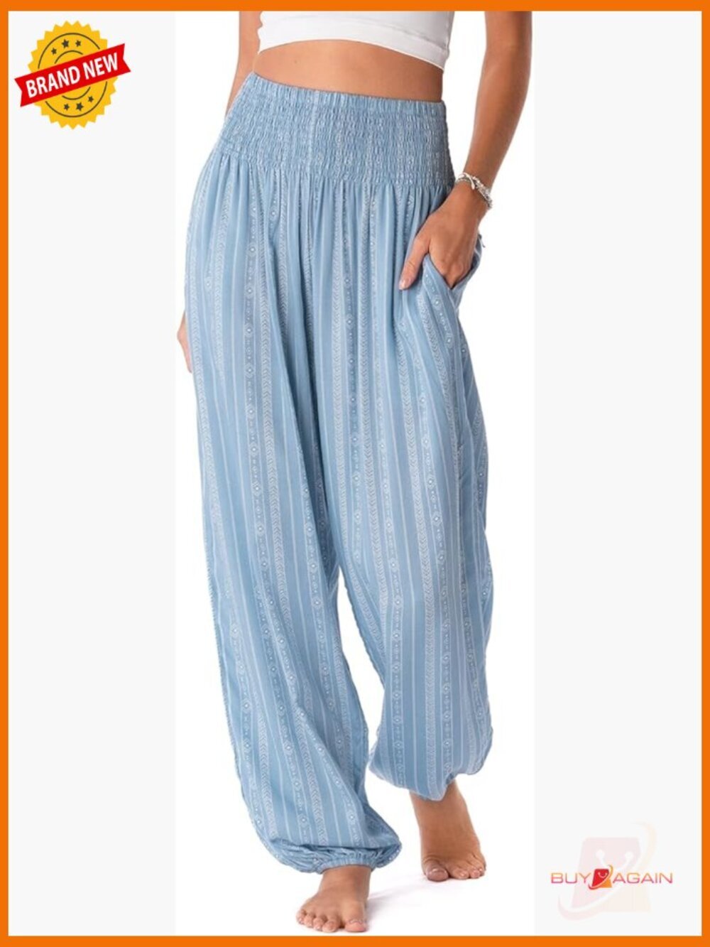 High Waisted Harem Pants Flowy Boho Yoga Lounge Pants